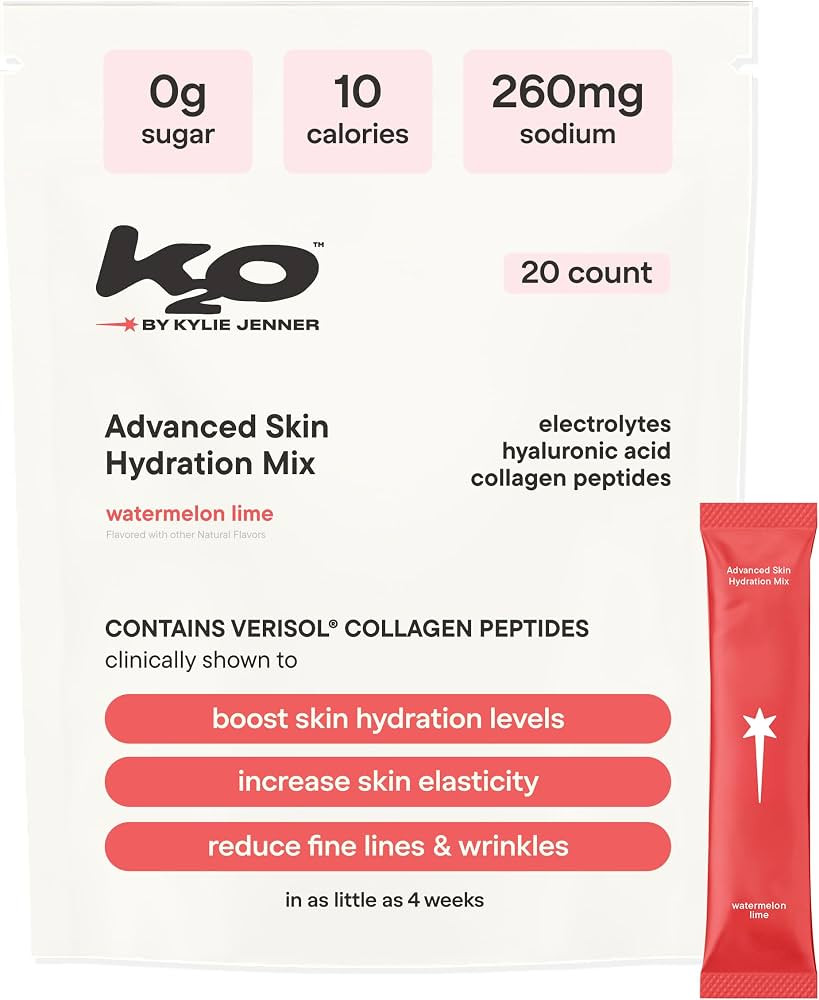 k2o by Kylie Jenner Advanced Skin Hydration Mix with Electrolytes, Hyaluronic Acid & Verisol Coll... | Amazon (US)