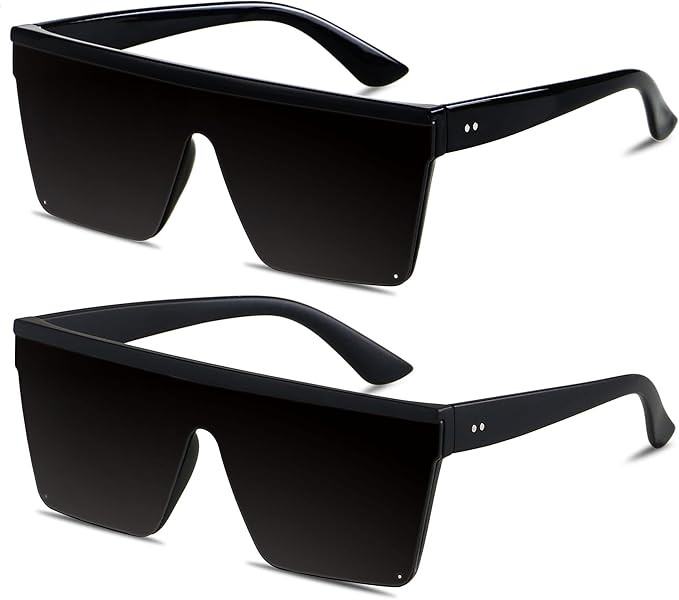 LYZOIT Square Oversized Sunglasses for Women Men Big Flat Top Fashion Shield Large UV Protection ... | Amazon (US)