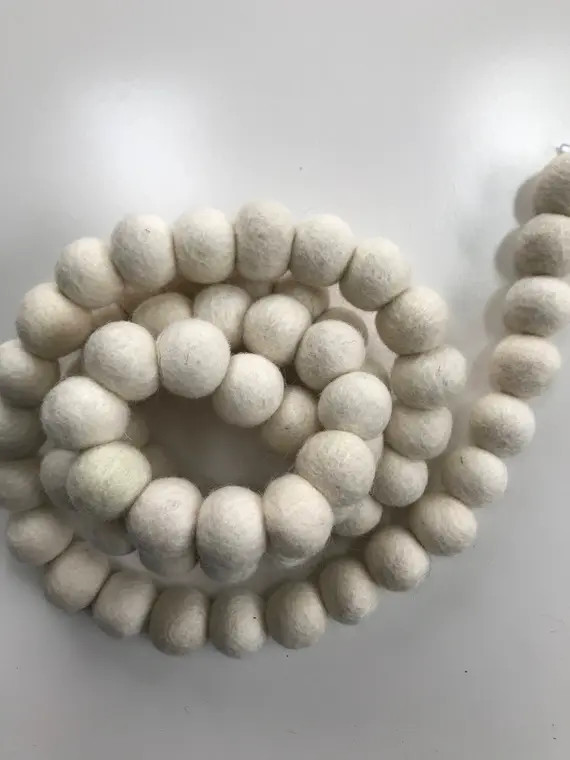 Cream Felt Ball Garland  Pom Pom Garland  Christmas Garland | Etsy | Etsy (US)