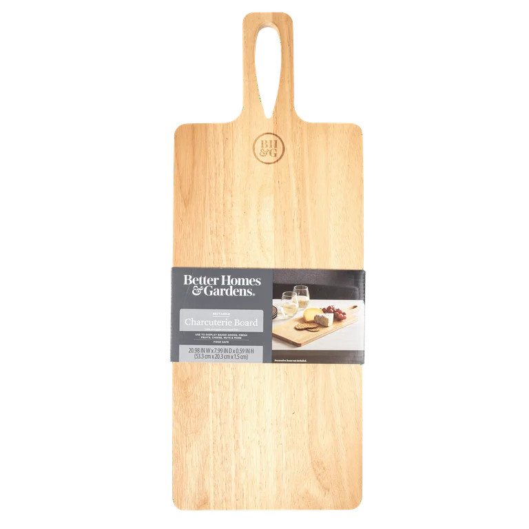 Better Homes & Gardens Charcuterie Board, Square, Color Natural Bamboo, 20.98W x 7.99D x 0.59H in | Walmart (US)