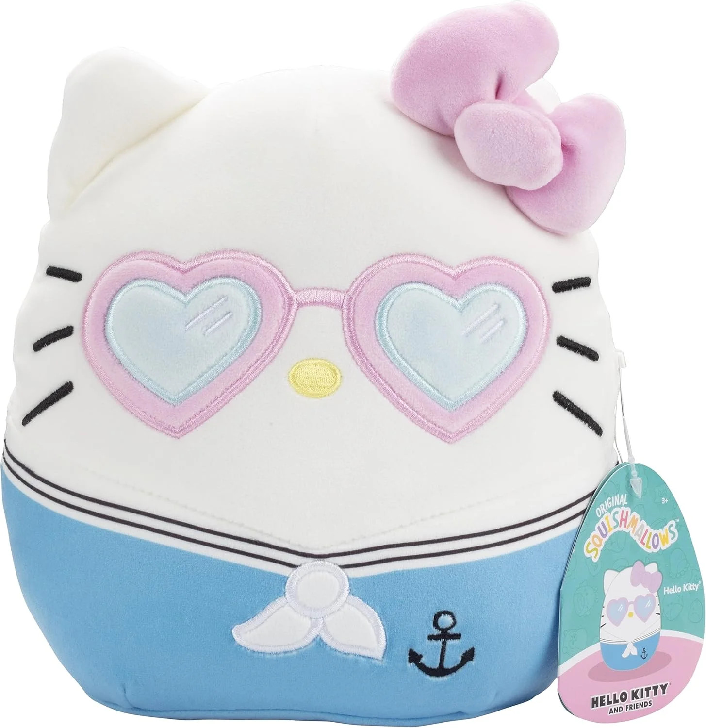 Squishmallows Original 8-Inch Hello Kitty Sailor W Heart Glasses - Official Jazwares Summer Plush... | Walmart (US)