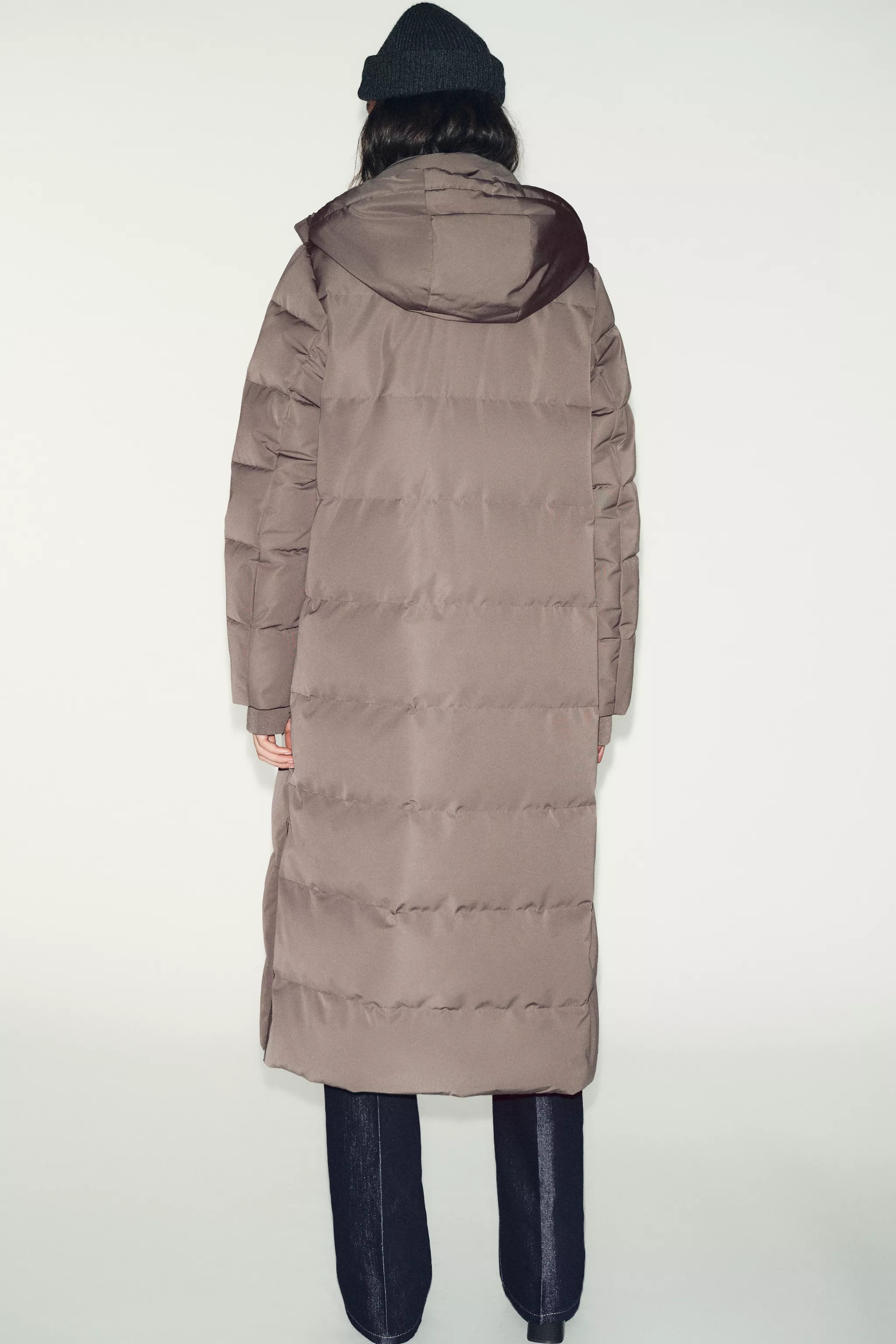 LONG WATER REPELLENT WINDPROOF HOODED DOWN COAT | Zara Canada