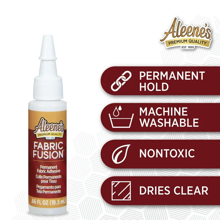 Aleene's Fabric Fusion Adhesive, Premium Clear Permanent Fabric Glue, .66 fl oz | Walmart (US)