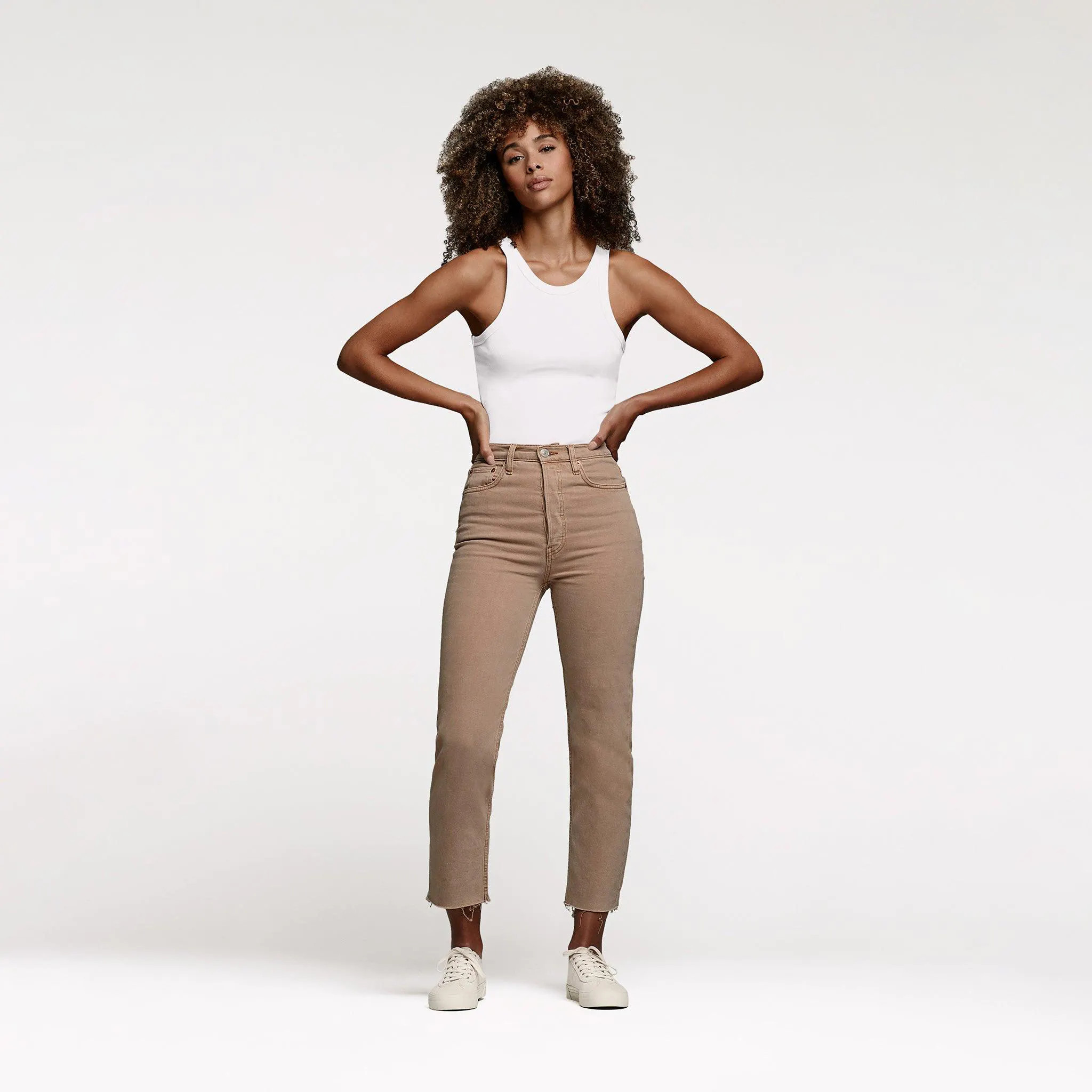 Women's Essential Rib Tank Top | White - nuuds | nuuds