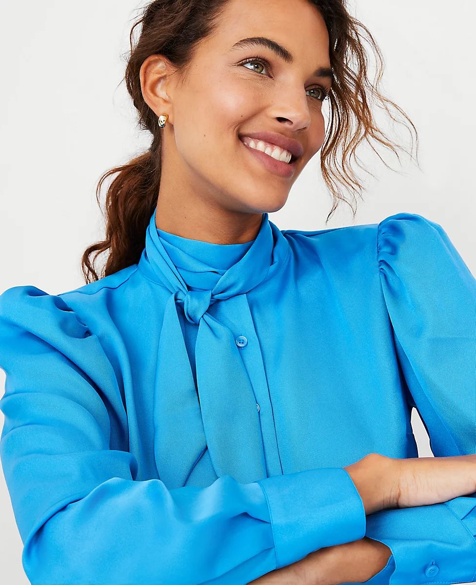 Puff Sleeve Bow Blouse | Ann Taylor (US)