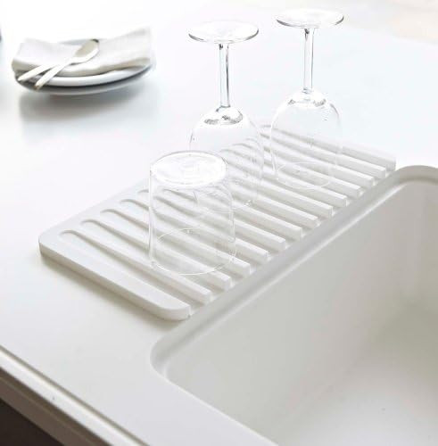 YAMAZAKI home Self Draining Tray-Drying Board, Dish Drainer Mat, One Size, White | Amazon (US)