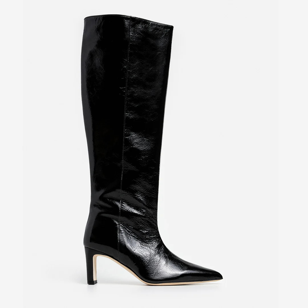 Carmen Leather Patent Black | Flattered