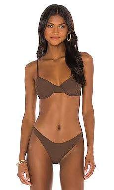 Riot Swim Jax Bikini Top in Chocolate from Revolve.com | Revolve Clothing (Global)