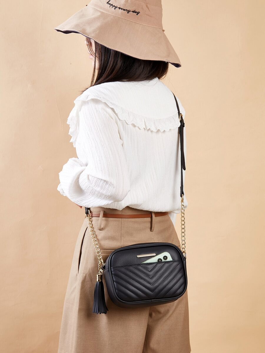 Mini Tassel Decor Quilted Pattern Dome Bag SKU: sg2111151871012127(1000+ Reviews)Valentine's Day ... | SHEIN