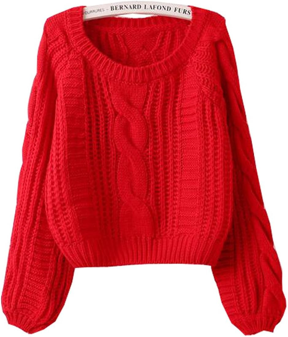 Only Faith Female pullovers thickening coarse wire loose lantern sleeve sweater | Amazon (US)