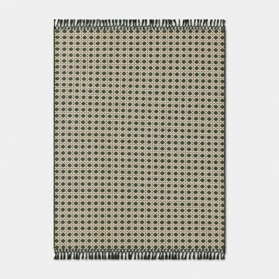5'x7' Cane Rectangular Woven Outdoor Area Rug Heathered Green - Threshold™ | Target