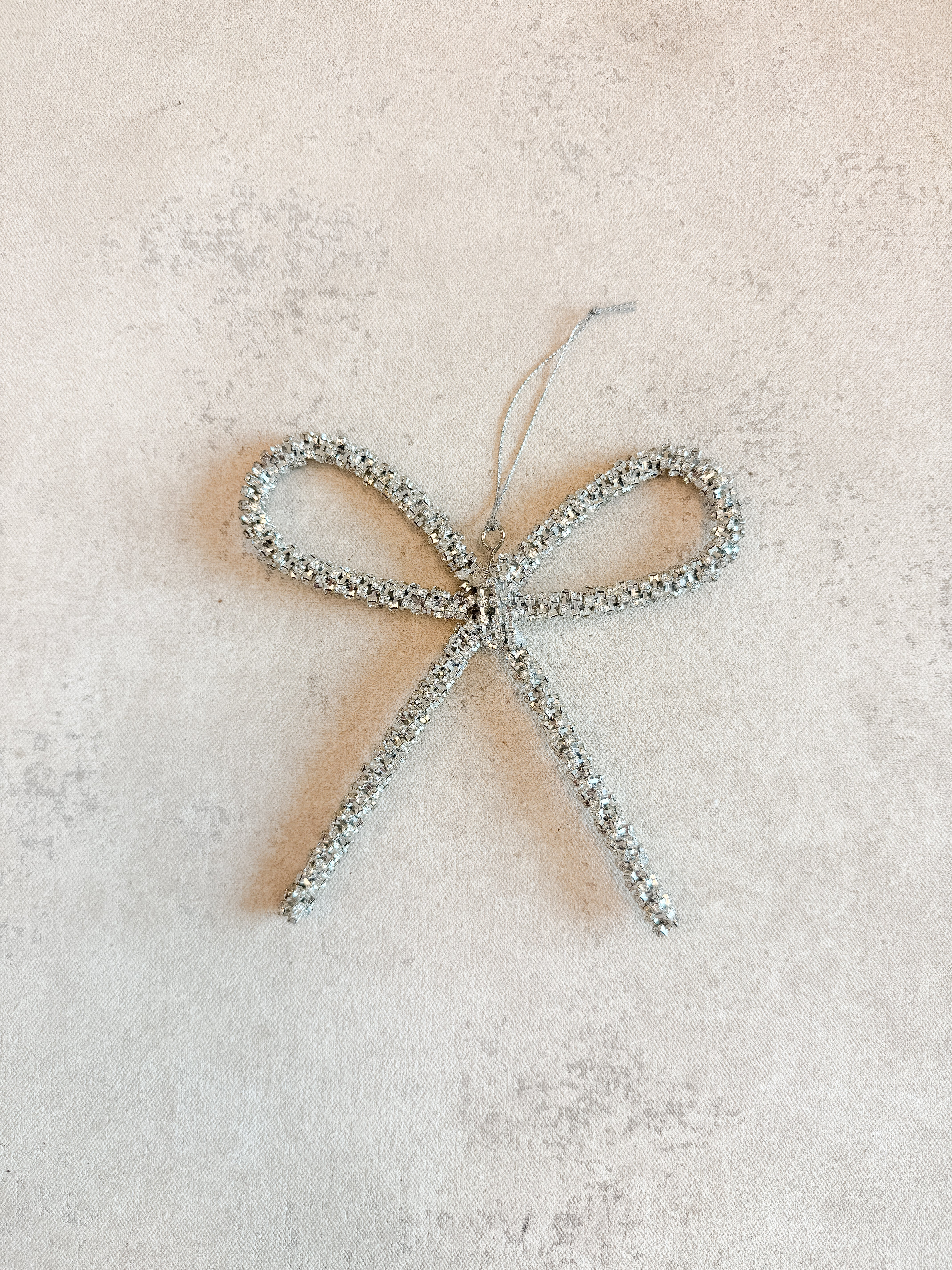 Silver Rhinestone Bow Ornament | Cottage and Key