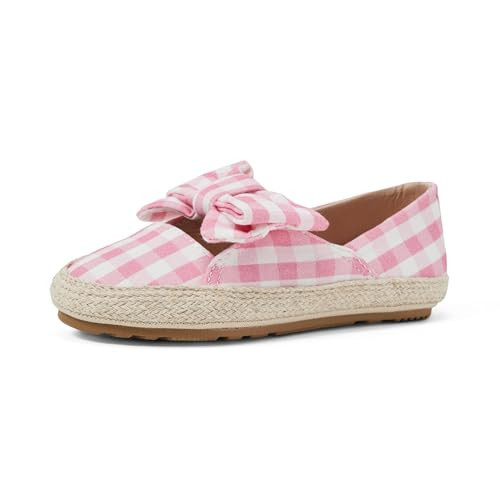 Amazon Essentials x Sofia Grainge Girls' Cotton Espadrilles with Bow, Pink Gingham, 6 Toddler | Amazon (US)