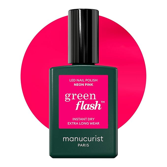 Manucurist Green Flash LED Fluorescent Pink Neon Pink Gel Nail Polish - Vegan, 12-Free, Plant-Bas... | Amazon (US)