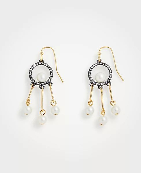 Circle Pearlized Tassel Drop Earrings | Ann Taylor (US)