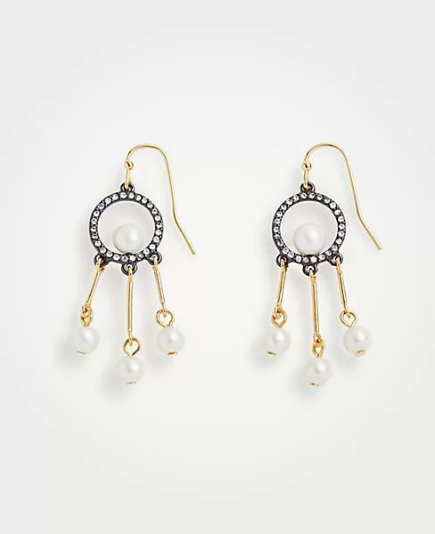 Circle Pearlized Tassel Drop Earrings | Ann Taylor (US)