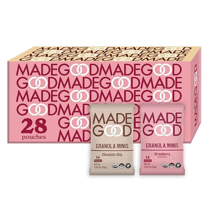 MadeGood Granola Minis Chocolate Chip & Strawberry Variety Pack (28 Count) Gluten Free and Organi... | Amazon (US)