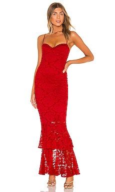 Nookie Liana Lace Gown in Red from Revolve.com | Revolve Clothing (Global)