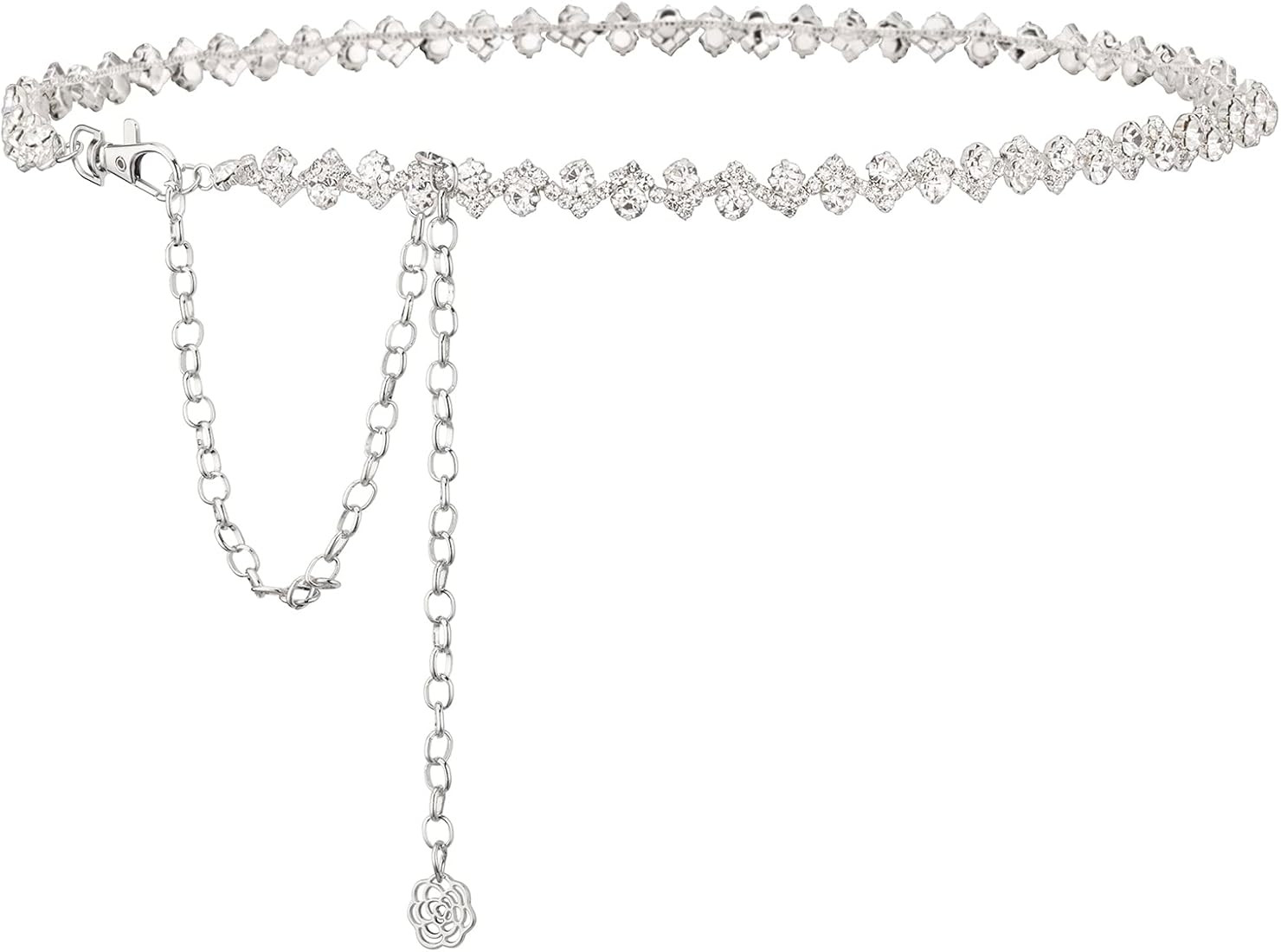 Rhinestone Belt Womens Formal Dress Belt Diamond Bling Wedding Bridal Belt | Amazon (US)