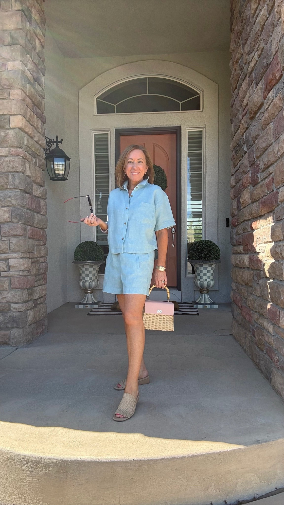 Gimme all the linen short sets! The top and shorts both run slightly big. 

For reference I am wearing an XS in each piece.

#LTKootd #LTKOver40 #LTKPetite