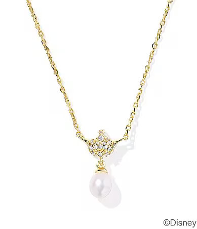 Kendra Scott x Disney Princess Crown Short Pendant Necklace - Gold White Mix | Dillard's