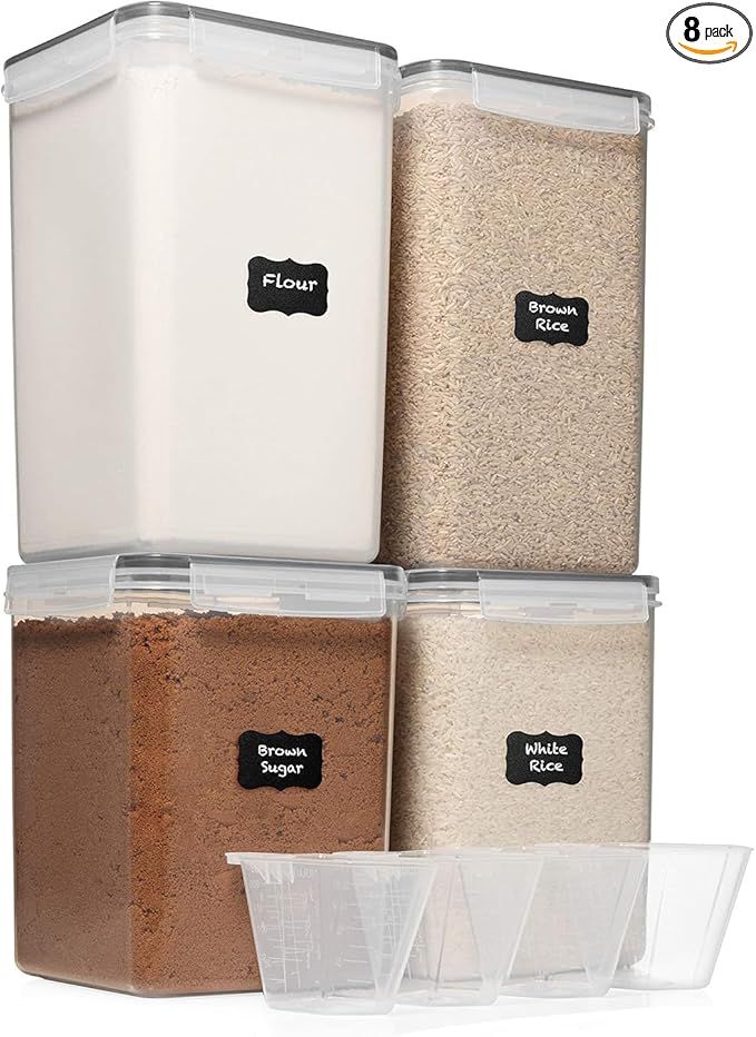 WHITE FEATHER SUPPLIES 4 PC [2 x 6.5L/220 oz + 2 x 5.2L/175 oz] Large Airtight Food Storage Conta... | Amazon (US)