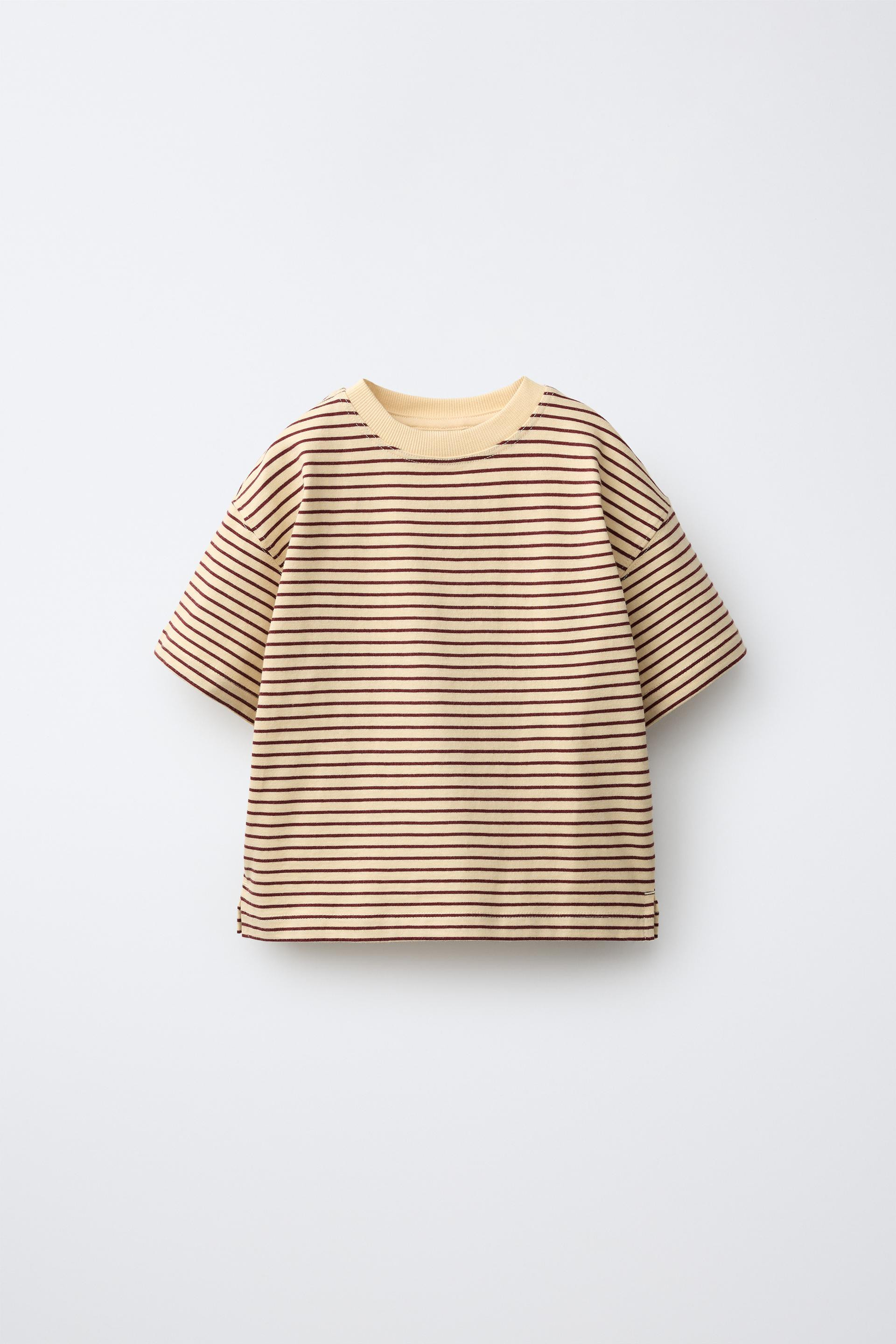Zara - Striped T-Shirt - Blue / Steel - 5 Years (43,3 Inches) - Kids | Zara US