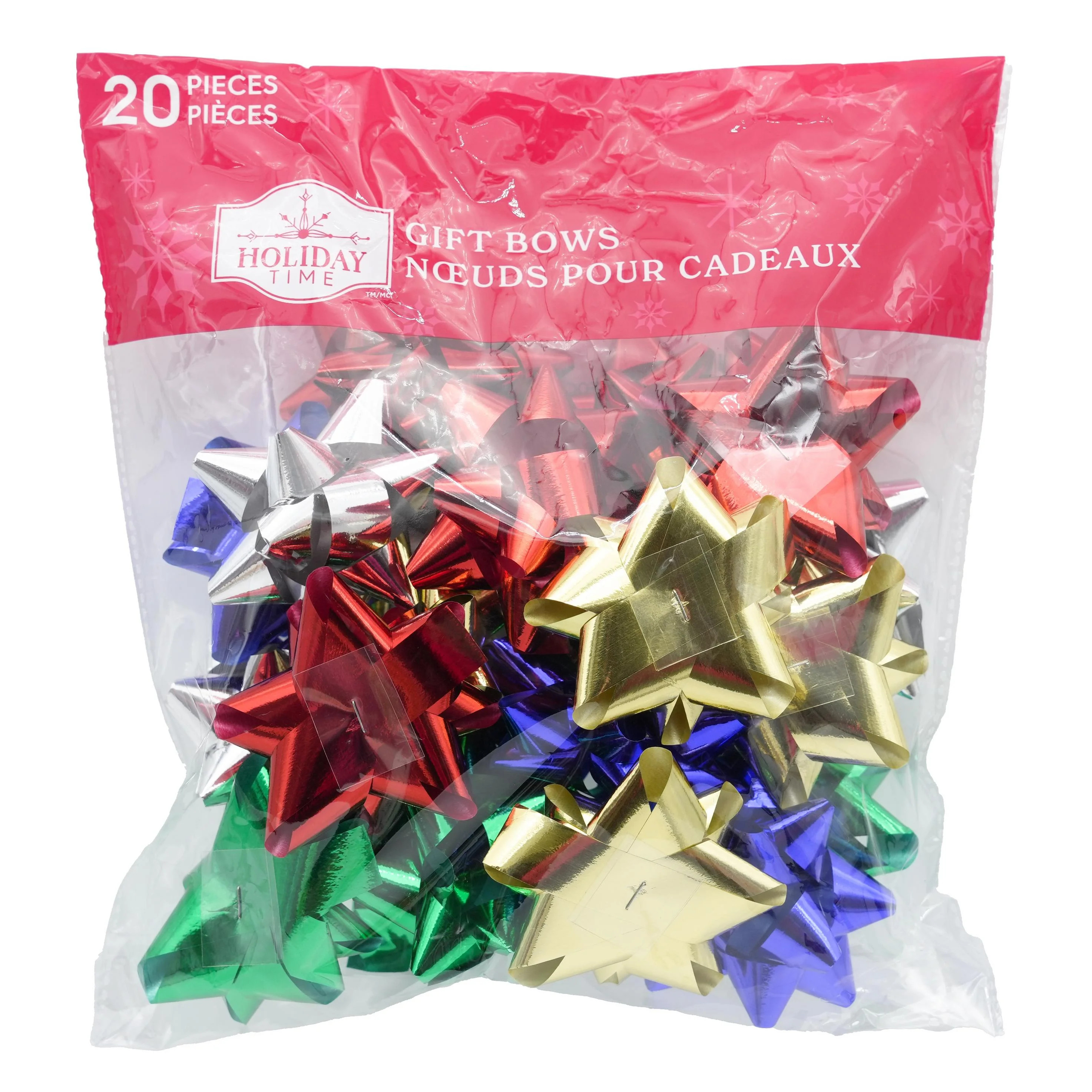 Holiday Time Traditional Gift Bows, 20 Count Bag, Assorted Color Christmas Bows | Walmart (CA)