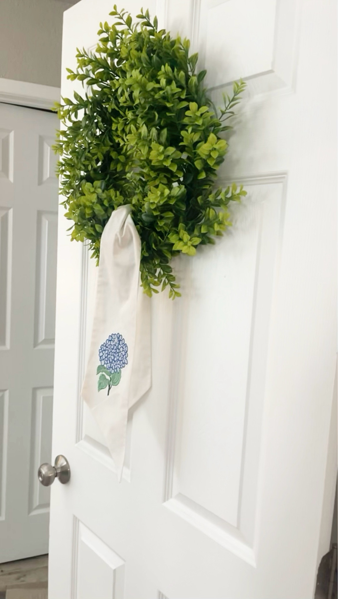 Decorate your door with the cutest wreath and ribbon!! #home #decor #wreath #hydrangea 

#LTKHome #LTKSeasonal #LTKBacktoSchool