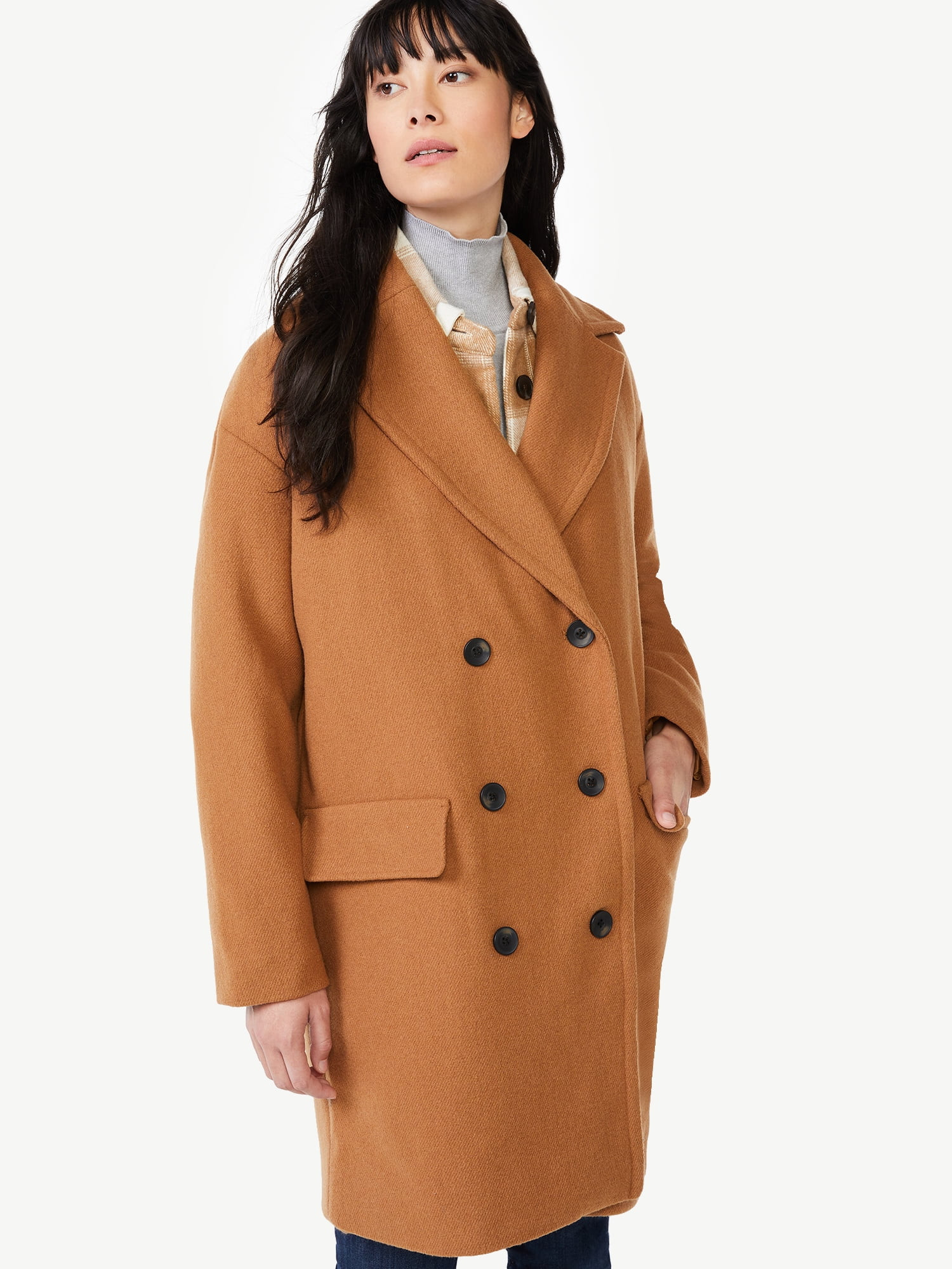 Free Assembly Women's Oversized Cocoon Coat | Walmart (US)