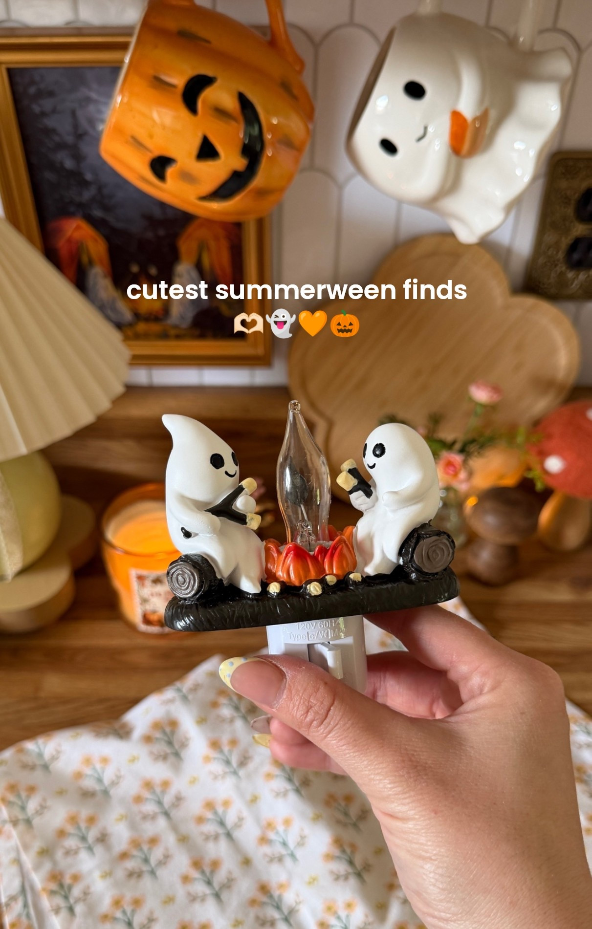 If you love summerween and are giddy at the thought of code orange happening soon you’re in the right place 👻 this little ghostie campfire nightlight gives me all the summerween vibes 🪵🔥🧡

#LTKSeasonal #LTKHome #LTKSaleAlert