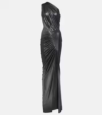 One-shoulder ruched metallic gown | Mytheresa (UK)