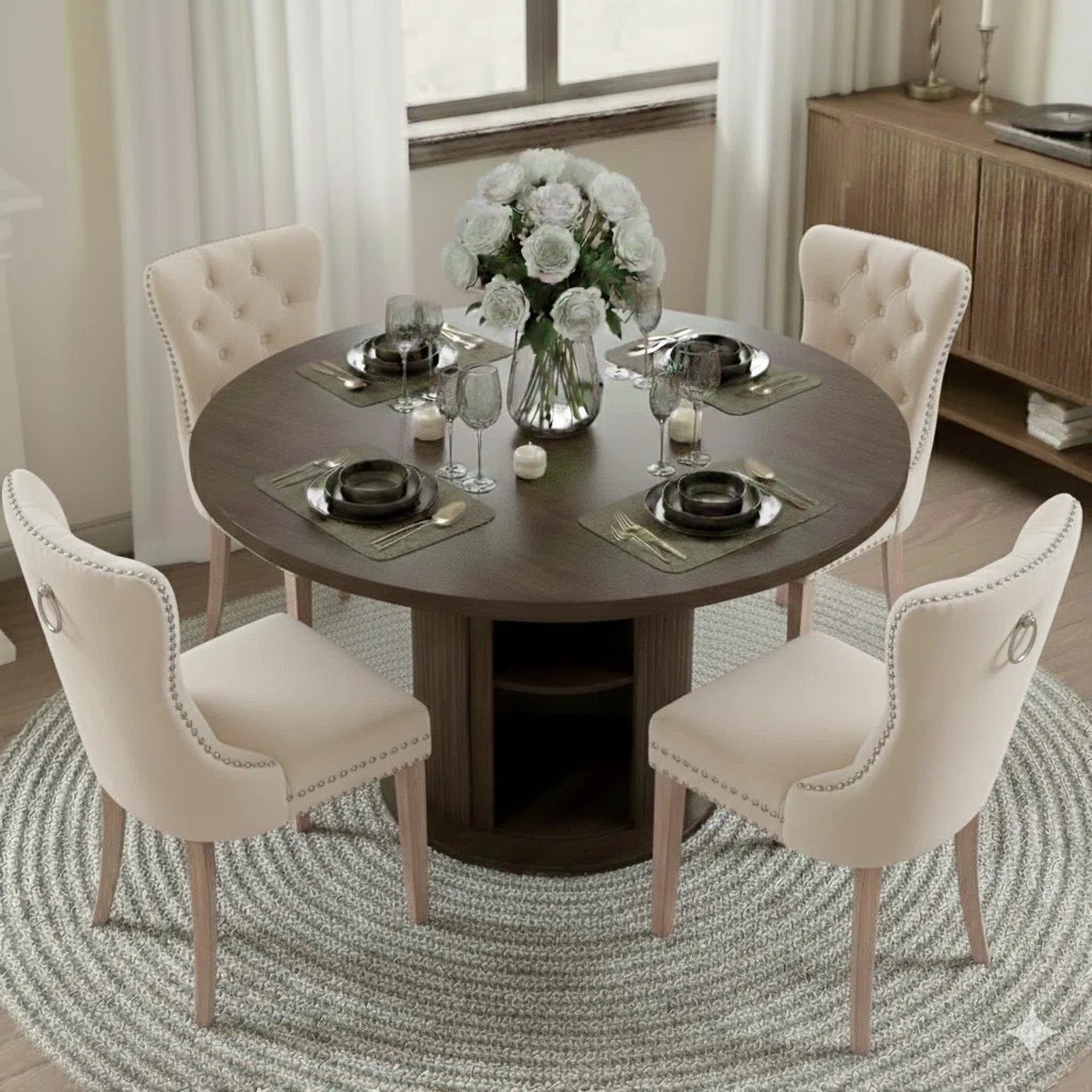 Enjoy family dinners with the 5 Pieces Round Dining Table Sets For 4-6 People in Beige. This beautiful dining set is ON SALE and under $600. Available in multiple colors.

Keywords: Dining table set, round dining table, wood dining table, dining table for 4, dining table for 6, glass dining table, rectangular dining table, plush chair dining table, home refresh, dining room, formal dining room

#LTKSeasonal #LTKHome #LTKSaleAlert