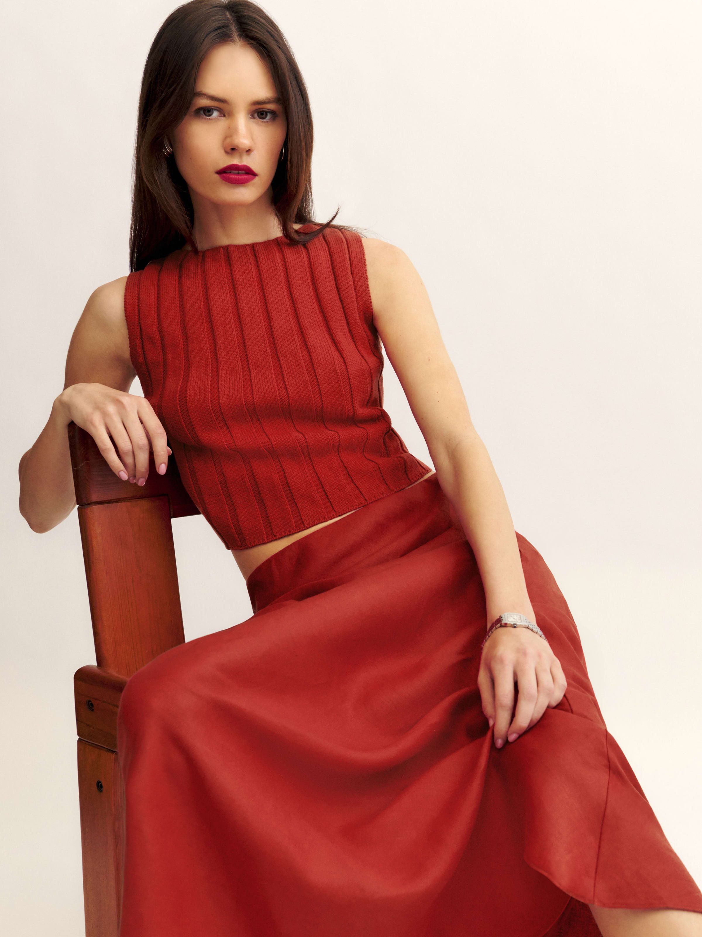 Callie Cotton Ribbed Sweater Tank | Reformation (Global)