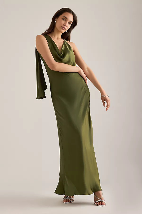 Bardot Anastasia Draped Satin Maxi Dress | Anthropologie (UK)