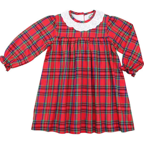 Green and Red Plaid Eyelet Dress | Cecil and Lou