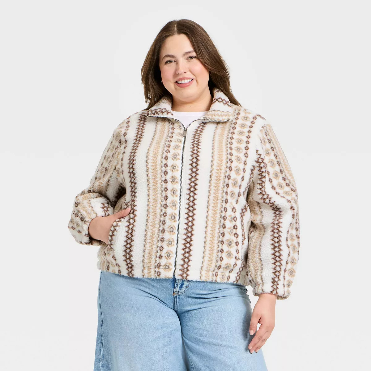 Women's Faux Sherling Fashion Jacket - Universal Thread™ Cream | Target