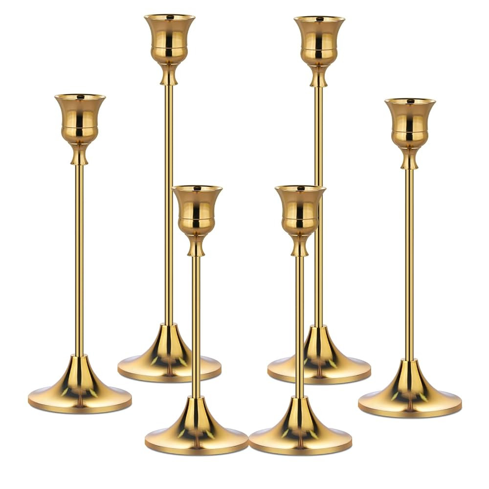 Metal Candle Holders for Candlesticks Taper Candlestick Holders Set Vintage Decorative Centerpiec... | Amazon (US)
