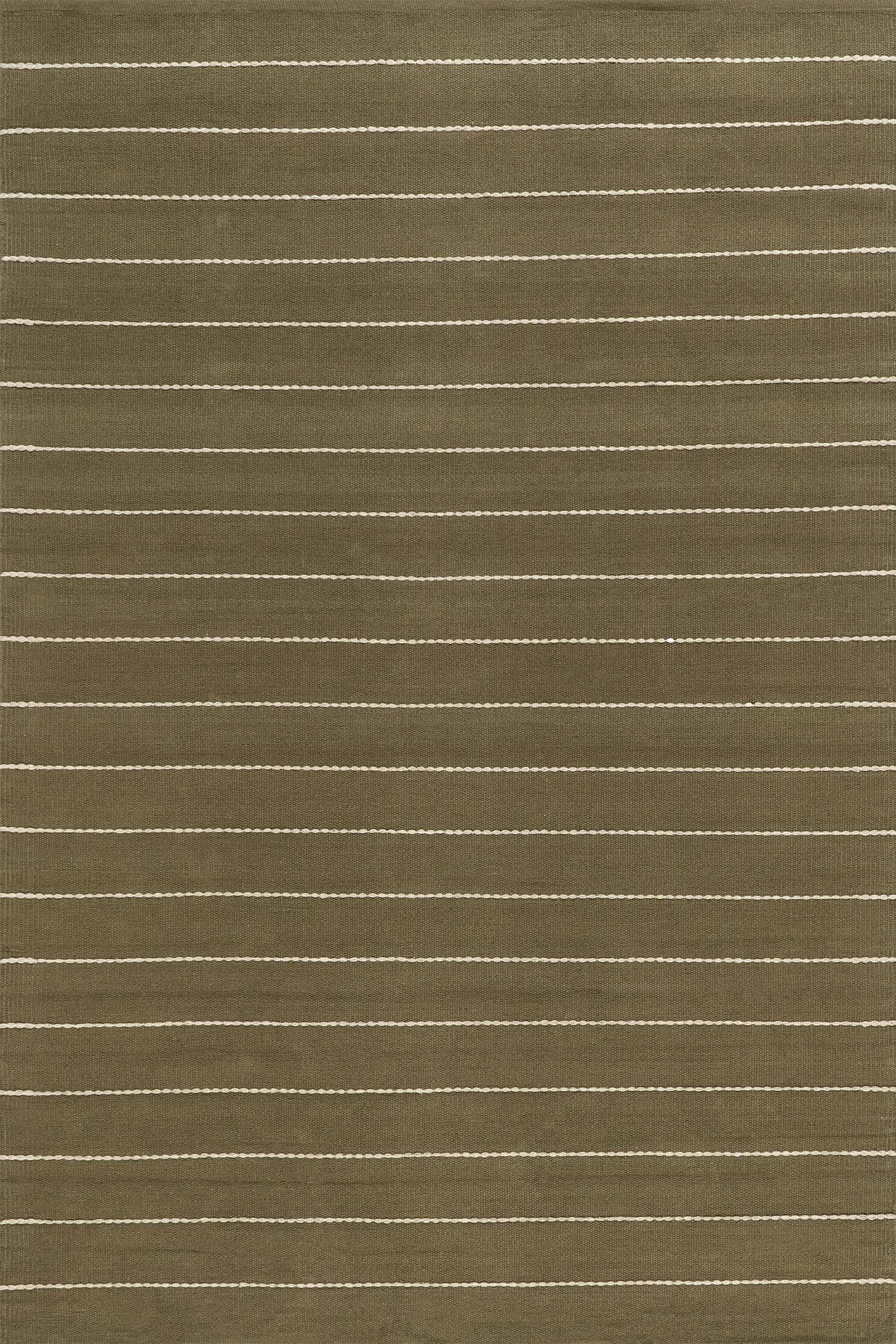 Nightwalk Striped Cotton Rug | Olive Green | Rugs USA