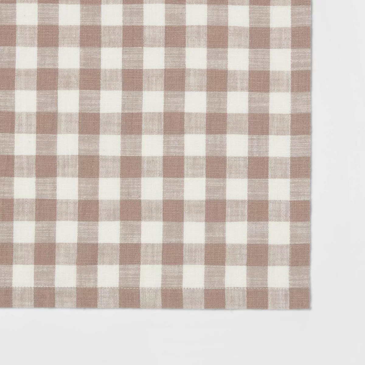 60" x 84" Cotton Gingham Tablecloth Taupe - Threshold™: Traditional Rectangle, Machine Washable... | Target