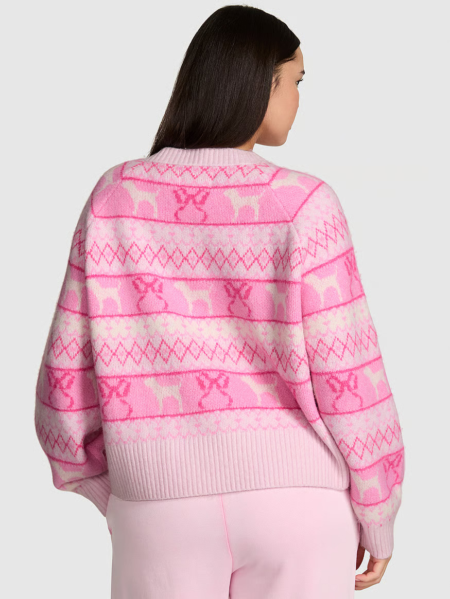 Buy PINK x LoveShackFancy Boxy Sweater, Pink Tulip Fairisle - Order Sweaters online - PINK US | Victoria's Secret (US / CA )