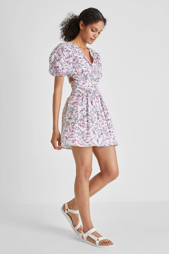 Flores Cotton V-Neck Mini Dress | French Connection (UK)