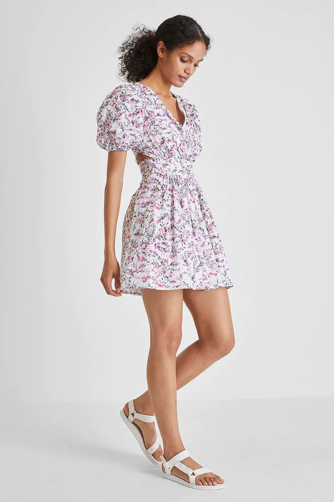 Flores Cotton V-Neck Mini Dress | French Connection (UK)