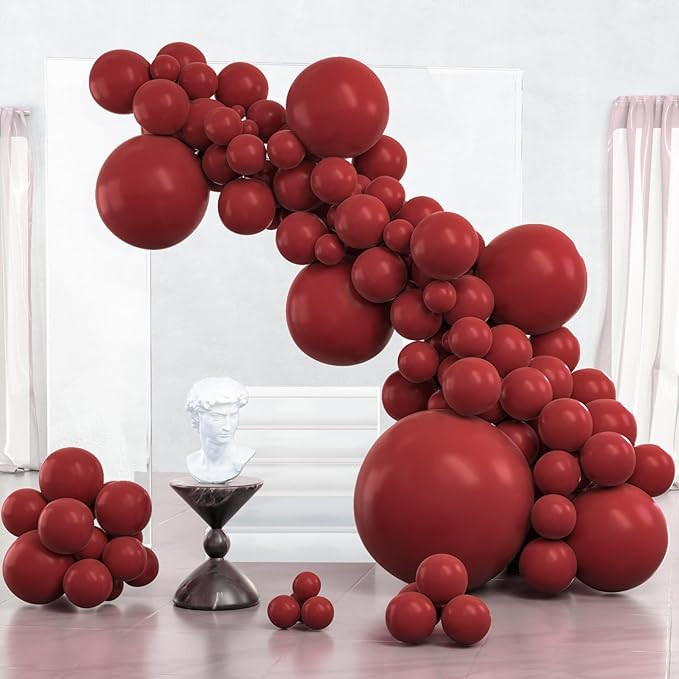 PartyWoo Ruby Red Balloons, 127 pcs Dark Red Balloons Different Sizes Pack of 36 Inch 18 Inch 12 ... | Amazon (US)