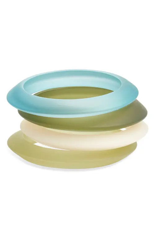 Open Edit Set of 4 Ombré Resin Bangle Bracelets in Green Ombre at Nordstrom | Nordstrom