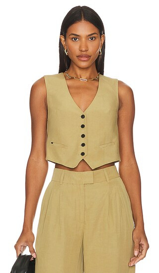 Deri Lyn Waistcoat in Light Khaki Brown | Revolve Clothing (Global)