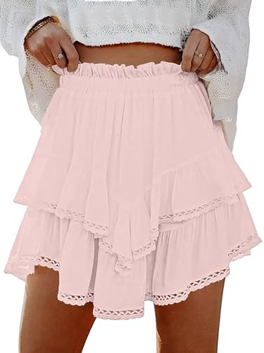 Lepunuo Womens Shorts High Waisted Skorts Flowy Skirt with Short Underneath Tennis Skirts Plus Size | Amazon (US)