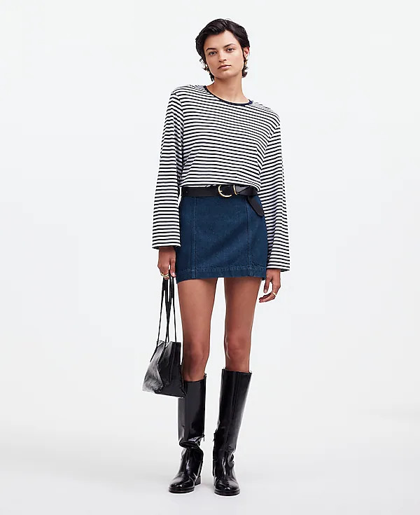 Denim Seamed Mini Skirt in Maytown Wash | Madewell
