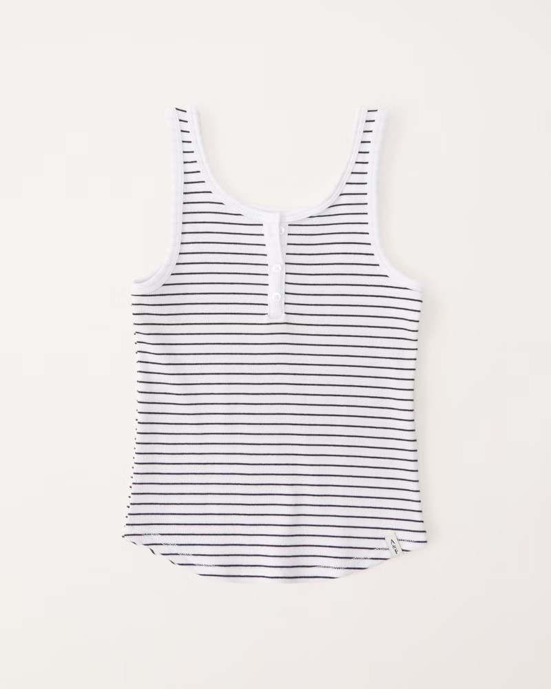 pattern henley rib tank | Abercrombie & Fitch (US)