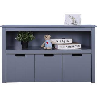 VEIKOUS Gray Kids Toy Storage Organizer Toddler's Room Chest Cabinet 3-Drawers with Wheels Bookca... | The Home Depot